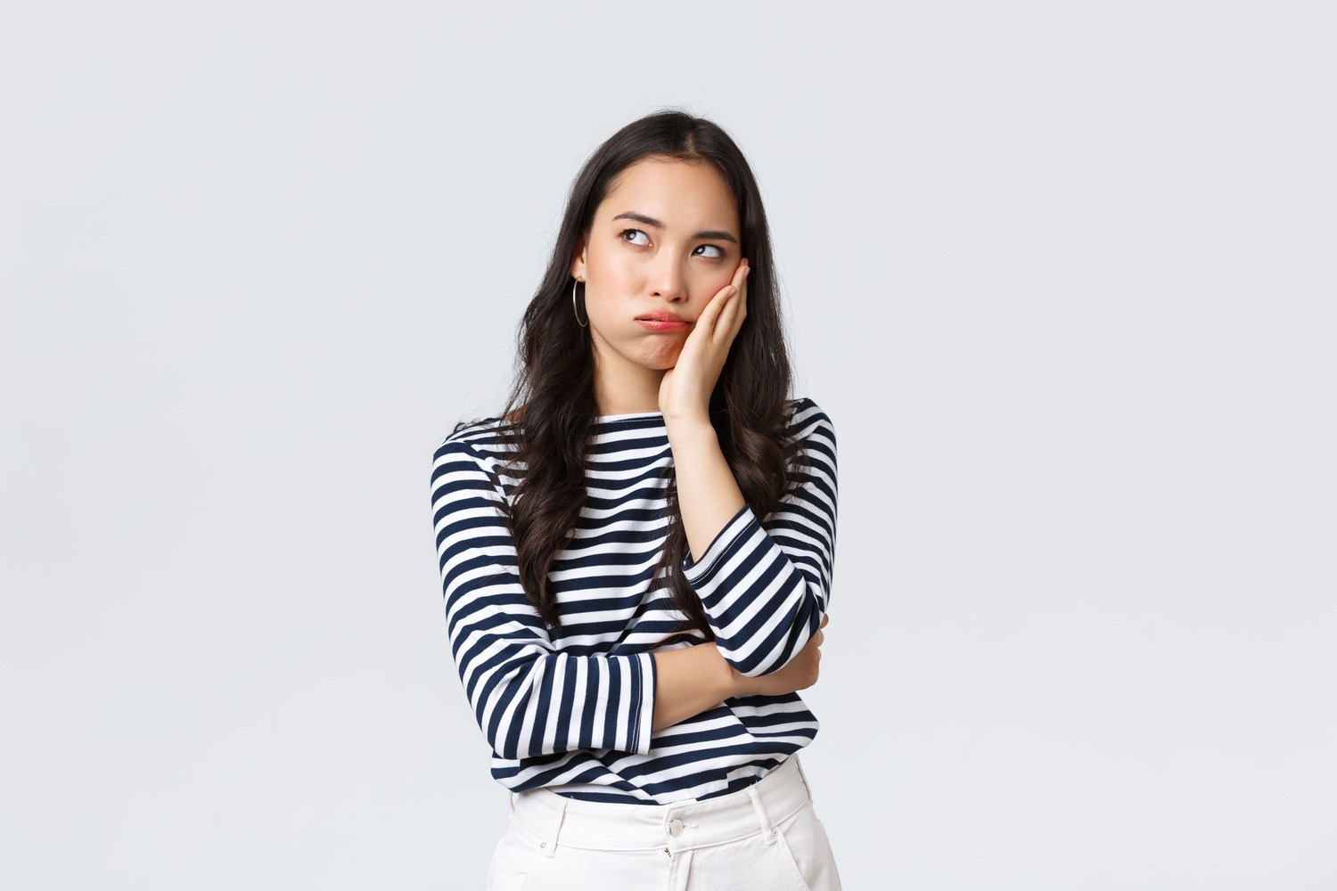 young woman curious