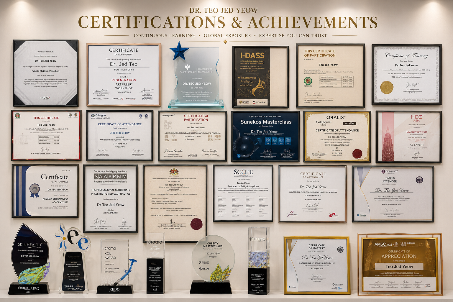 Pure Touch Clinic Awards, Official Certifications and Accreditations